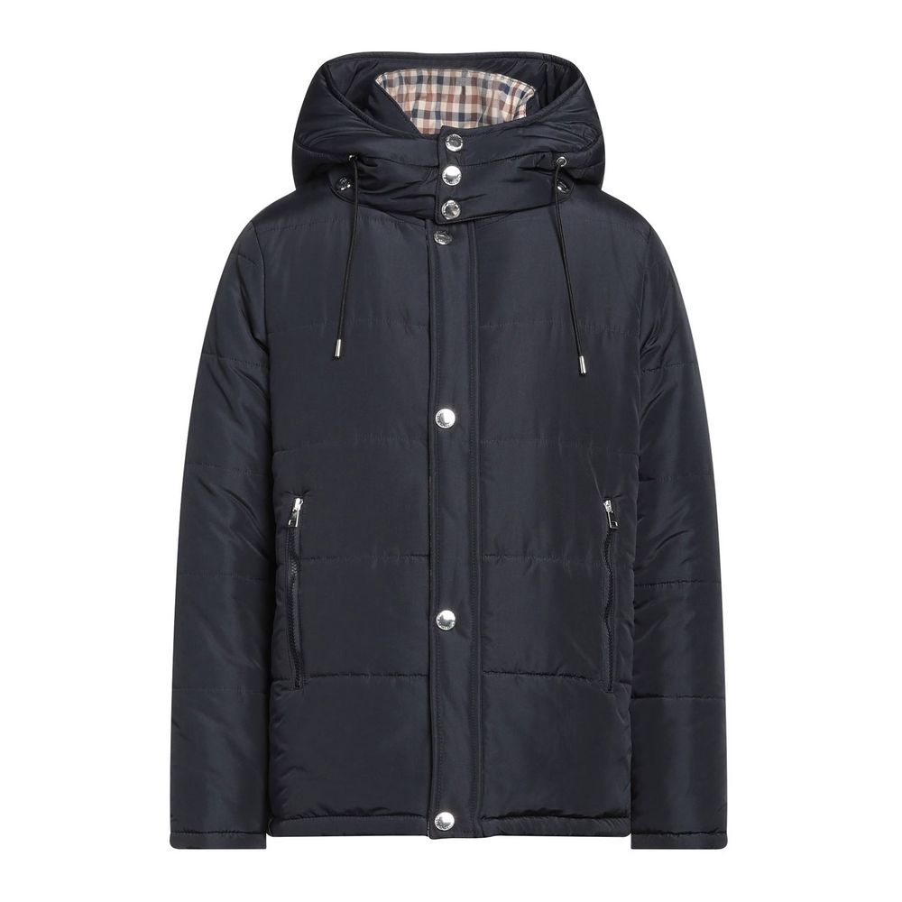 Aquascutum Elegant blue jacket with removable hood